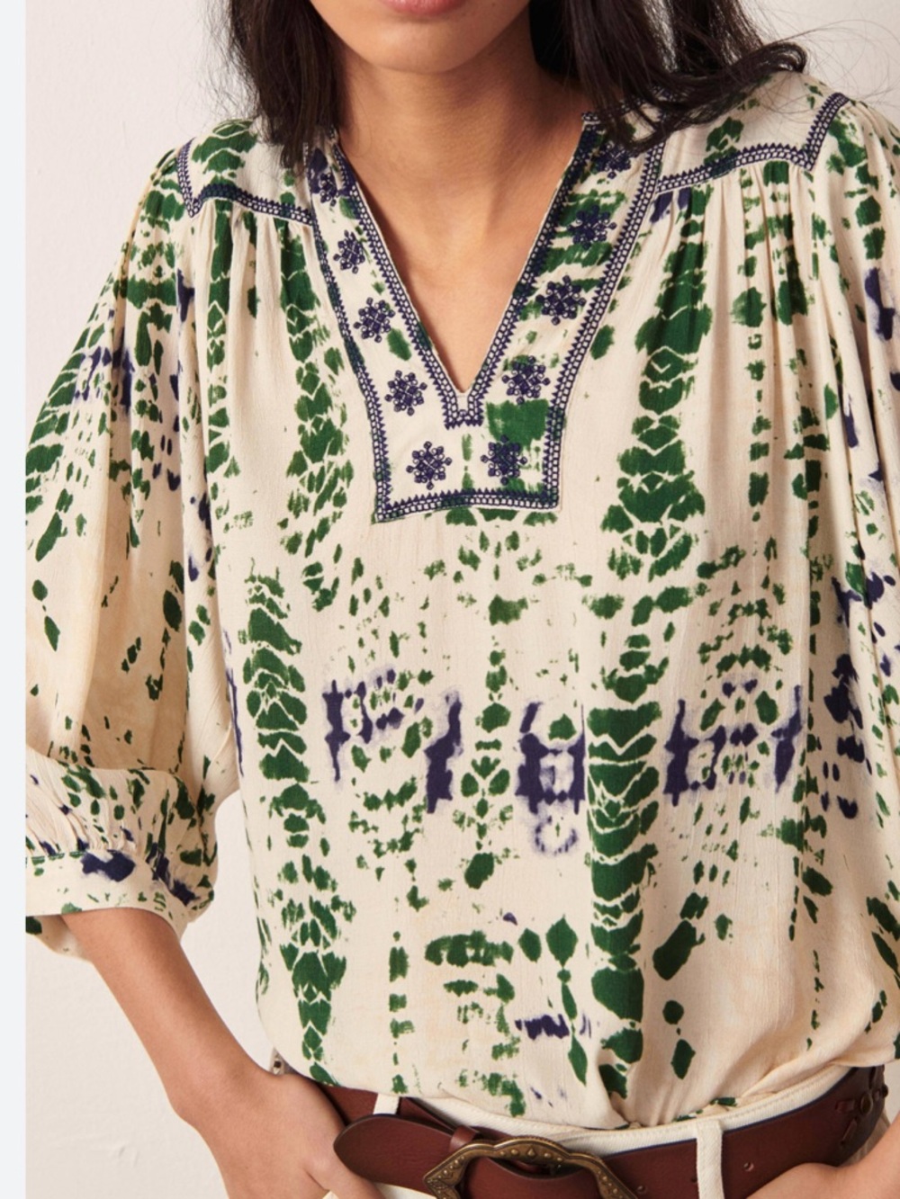 BA&SH Idris Abstract Tie Dye Print Blouse - Picture 6 of 16